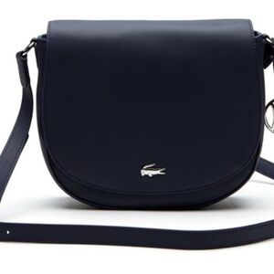 LACOSTE NAVY SHOULDER CROSSBODY BAG .